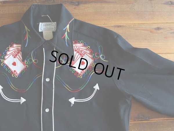 画像4: 1970s HbarC 刺繍ウエスタンシャツ　 実寸M 