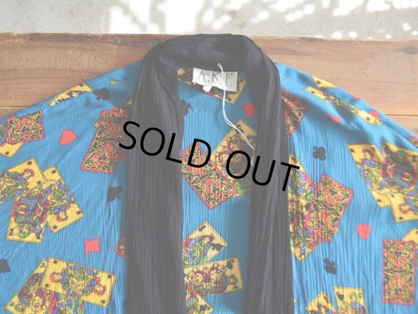 画像5: 1990s トランプ柄レーヨン羽織　 表記M 