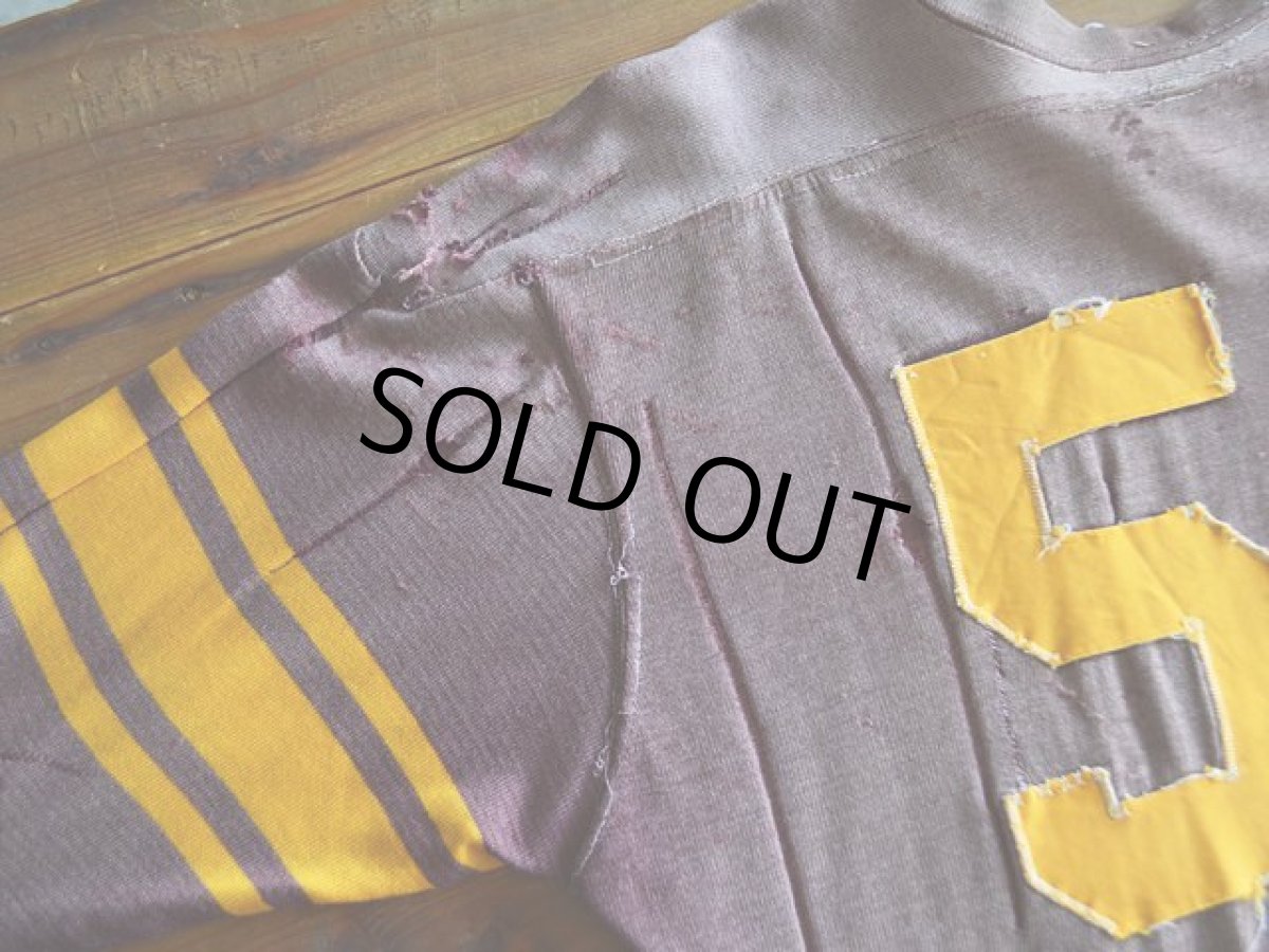 画像8: 1950s〜ナンバリングフットボールTシャツ　 実寸L  (8)