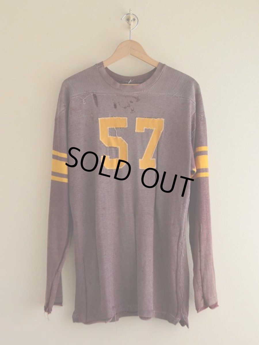 画像1: 1950s〜ナンバリングフットボールTシャツ　 実寸L  (1)