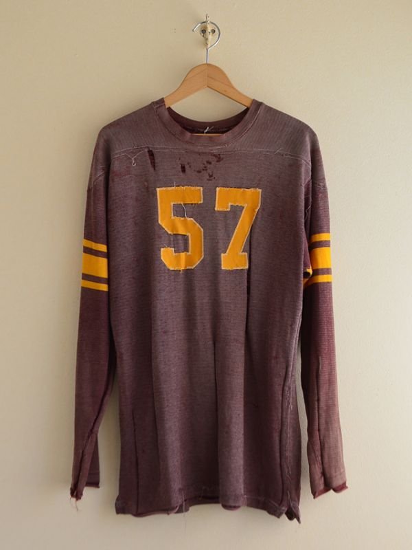 ヴィンテージ　フットボールTシャツ　1950年代頃 1950s〜ナンバリングフットボールTシャツ 実寸L - 古着屋HamburgCafe