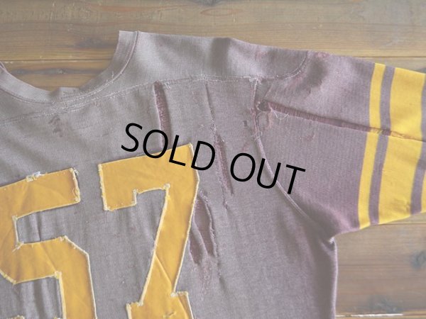 画像7: 1950s〜ナンバリングフットボールTシャツ　 実寸L 