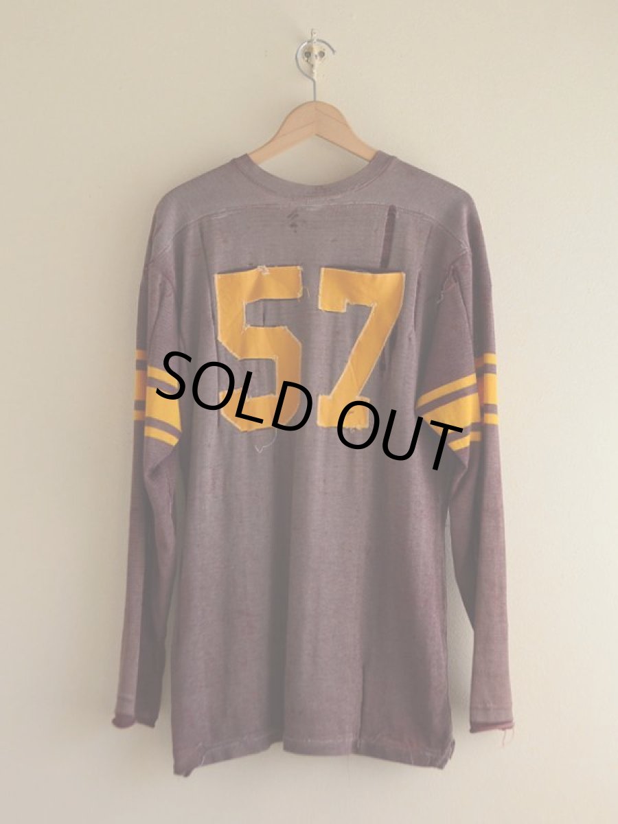 画像2: 1950s〜ナンバリングフットボールTシャツ　 実寸L  (2)