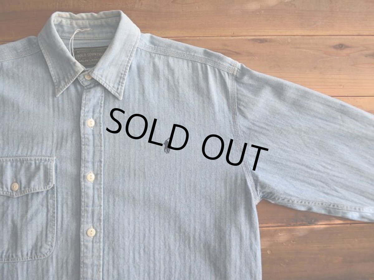 画像4: 1990s POLO COUNTRY ヘリンボーンシャツ　 表記S  (4)