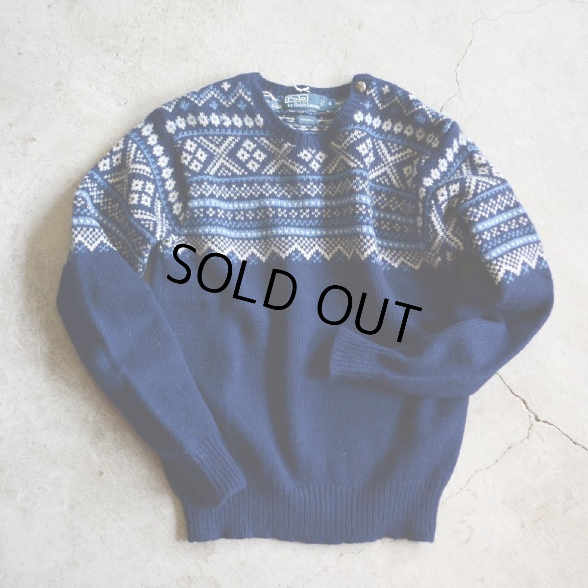 画像1: PoLo RalphLauren ノルディックウールニットセーター　 表記S  (1)
