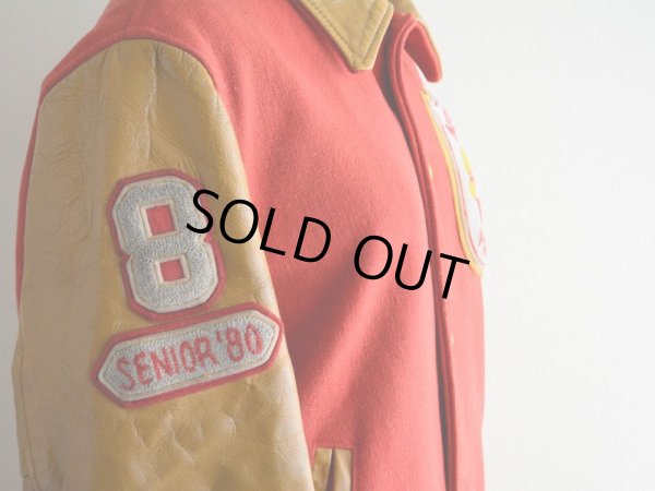 画像7: 1980s 袖レザースタジャン　 表記38 