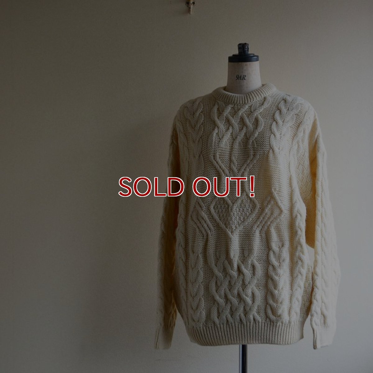 画像1: ARAN CRAFTS フィッシャーマンセーター　 MADE IN IRELAND　 表記M  (1)