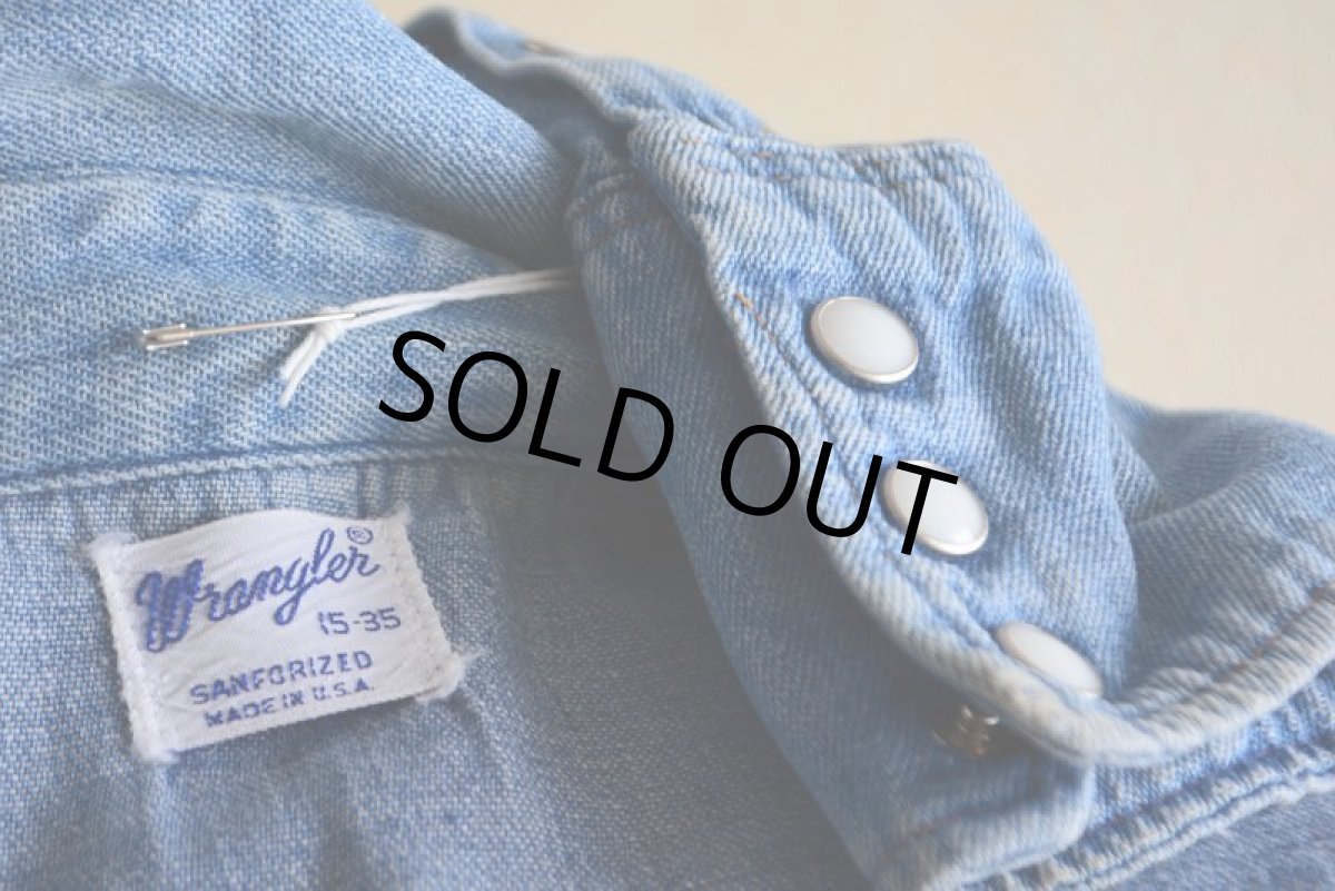 画像20: 1960s-70s Wrangler 27MWデニムウエスタンシャツ　 表記15  (20)