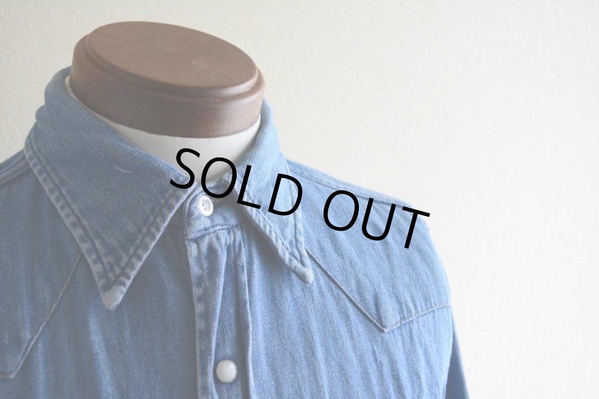 画像5: 1960s-70s Wrangler 27MWデニムウエスタンシャツ　 表記15  (5)