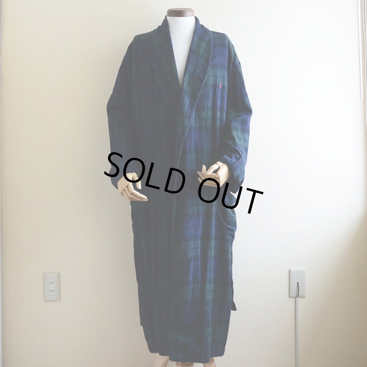 画像1: PoLo RalphLauren フランネルガウン　 表記S/M  (1)