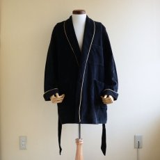 画像1: 1960s〜 Sears ブラックコーデュロイガウン　 表記M  (1)