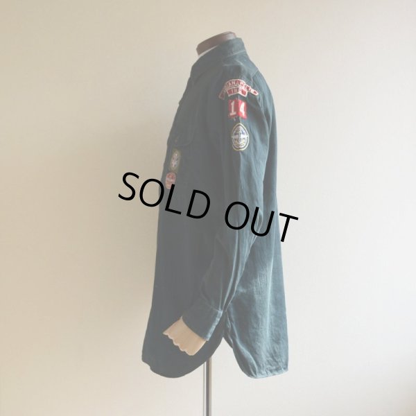 画像4: 1950s BOY SCOUTS EXPLORERSマチ付きシャツ  実寸ML