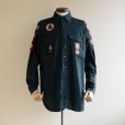 画像1: 1950s BOY SCOUTS EXPLORERSマチ付きシャツ　<br>実寸ML<br> (1)