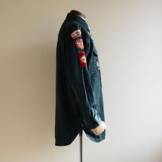 画像2: 1950s BOY SCOUTS EXPLORERSマチ付きシャツ　 実寸ML  (2)