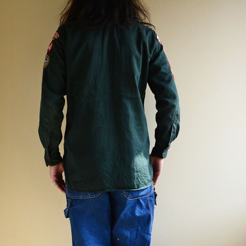 画像3: 1950s BOY SCOUTS EXPLORERSマチ付きシャツ 実寸ML