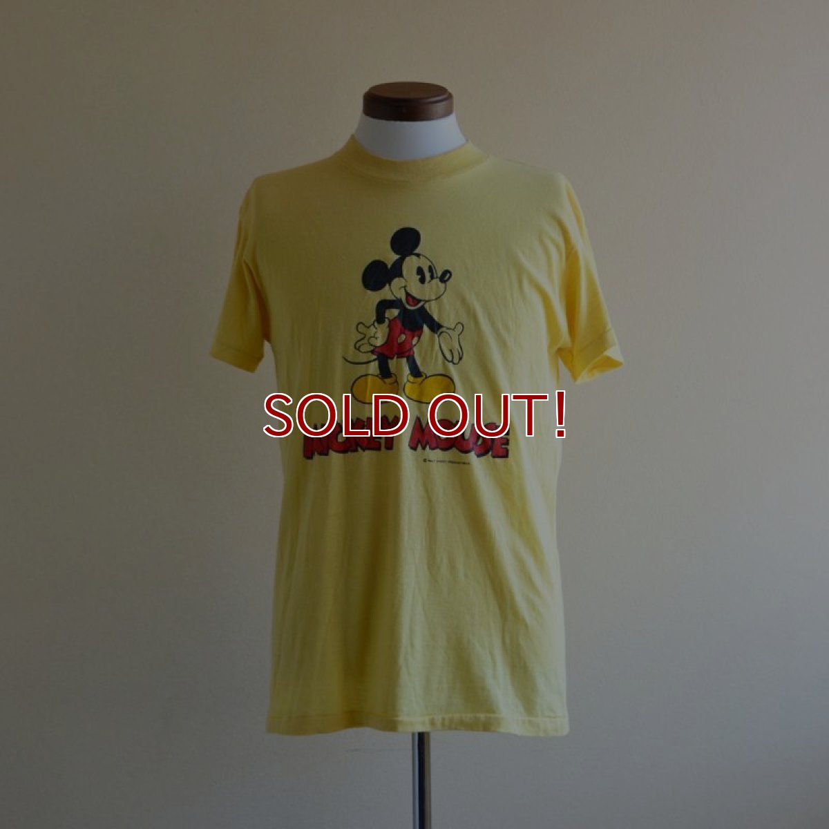 画像1: 1970s-80s  MICKEY MOUSE 両面プリントTシャツ　 表記L  (1)