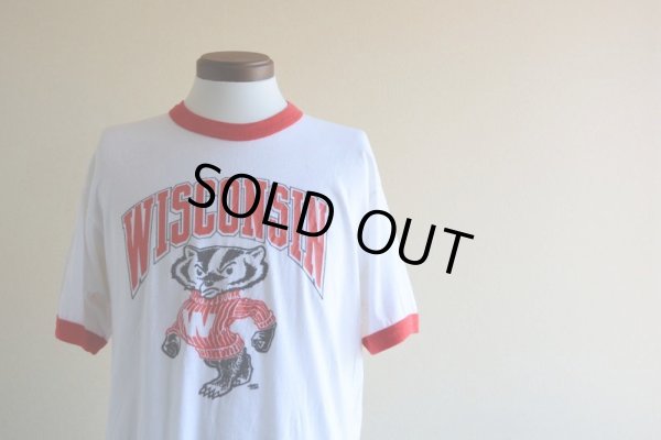 画像5: 1980s WISCONSIN Bucky Badger リンガーTシャツ　 両面プリント　 表記XL 