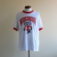 画像1: 1980s WISCONSIN Bucky Badger リンガーTシャツ　<br>両面プリント　<br>表記XL<br> (1)