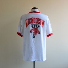 画像3: 1980s WISCONSIN Bucky Badger リンガーTシャツ　 両面プリント　 表記XL  (3)