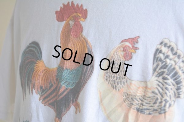 画像8: 1990s 庭には2羽ニワトリがいるTシャツ  表記L