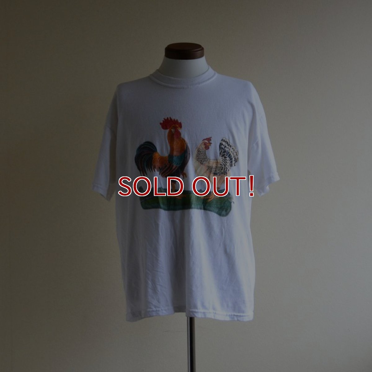 画像1: 1990s 庭には2羽ニワトリがいるTシャツ　 表記L  (1)