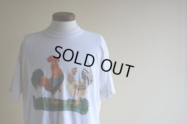 画像5: 1990s 庭には2羽ニワトリがいるTシャツ  表記L