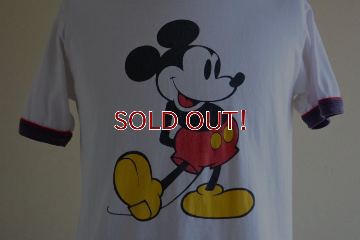画像7: 1980s  MICKEY MOUSE リンガーTシャツ　 表記M  (7)