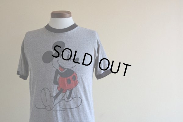 画像6: 1980s  MICKEY MOUSE リンガーTシャツ　 杢灰×黒　 表記L 