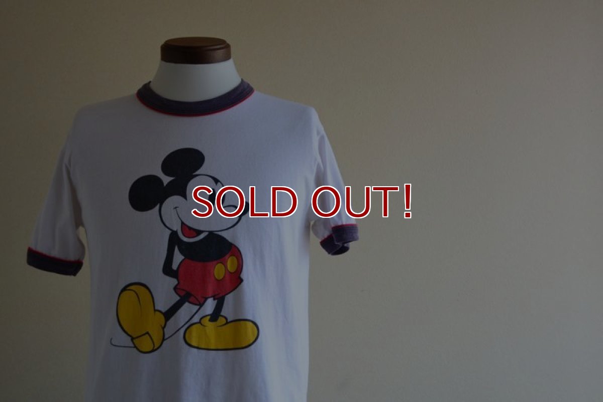 画像6: 1980s  MICKEY MOUSE リンガーTシャツ　 表記M  (6)