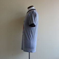 画像4: 1980s  MICKEY MOUSE リンガーTシャツ　 杢灰×黒　 表記L  (4)