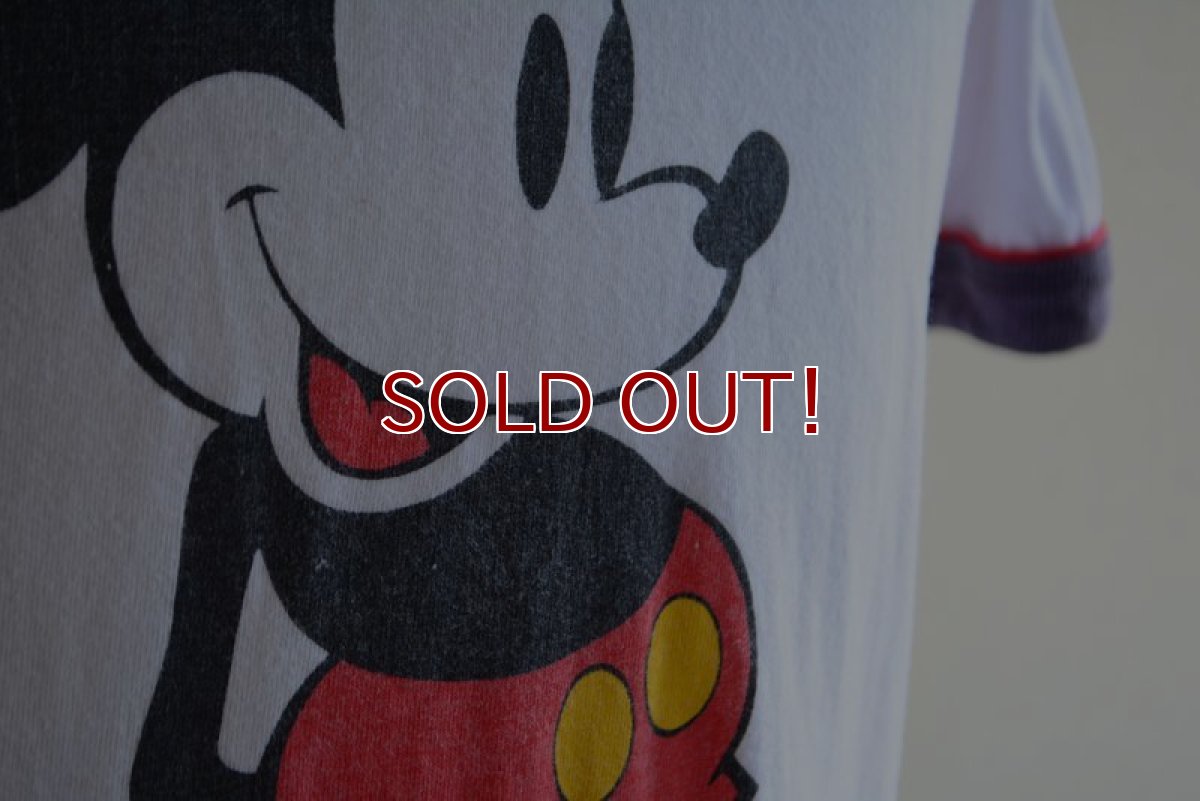 画像8: 1980s  MICKEY MOUSE リンガーTシャツ　 表記M  (8)