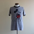 画像1: 1980s  MICKEY MOUSE リンガーTシャツ　<br>杢灰×黒　<br>表記L<br> (1)