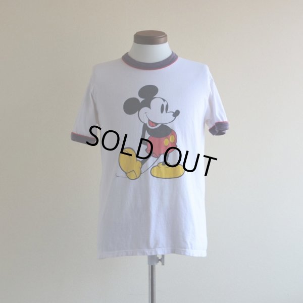 画像1: 1980s  MICKEY MOUSE リンガーTシャツ　 表記M 