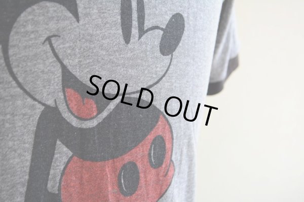 画像9: 1980s  MICKEY MOUSE リンガーTシャツ　 杢灰×黒　 表記L 