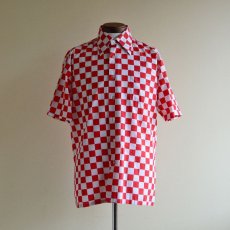 画像1: 1970s チェッカーフラッグシャツ　 表記M  (1)