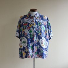 画像1: 1990s DKNY ダンシングカウボーイ柄リネンシャツ　 表記P  (1)