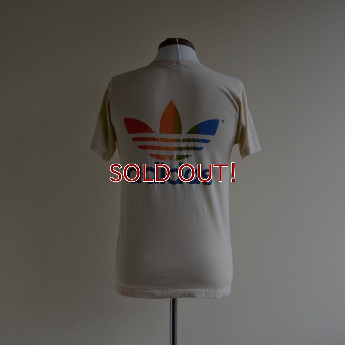 画像1: 1980s adidas レインボートレフォイルTシャツ　 バックプリント　 表記M  (1)