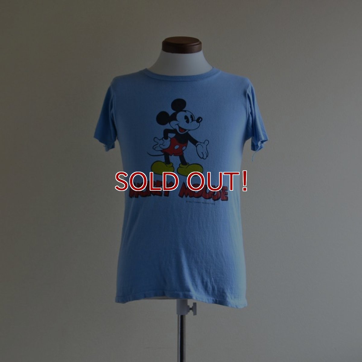 画像1: 1970s MICKEY MOUSE 両面プリントTシャツ　 表記S  (1)
