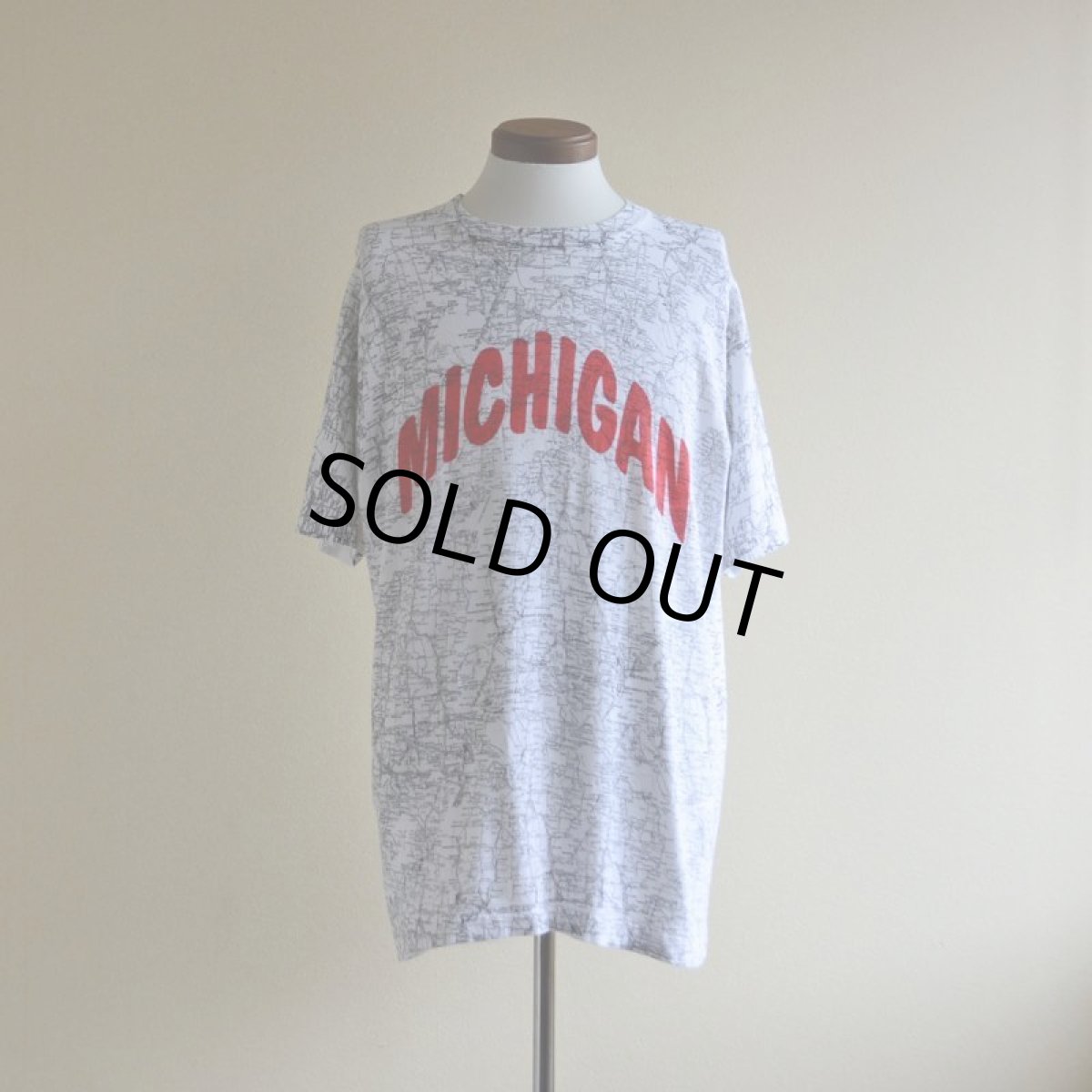 画像1: 1990s MICHIGAN マップTシャツ　 表記L  (1)