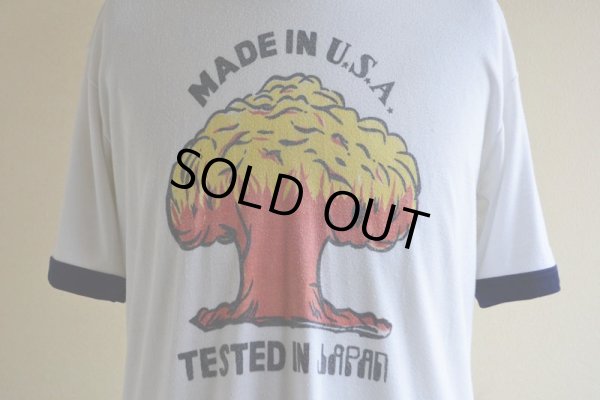 画像7: 1990s 原子爆弾 リンガーTシャツ　 両面プリント　 実寸L 