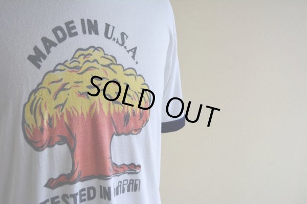 画像8: 1990s 原子爆弾 リンガーTシャツ　 両面プリント　 実寸L 