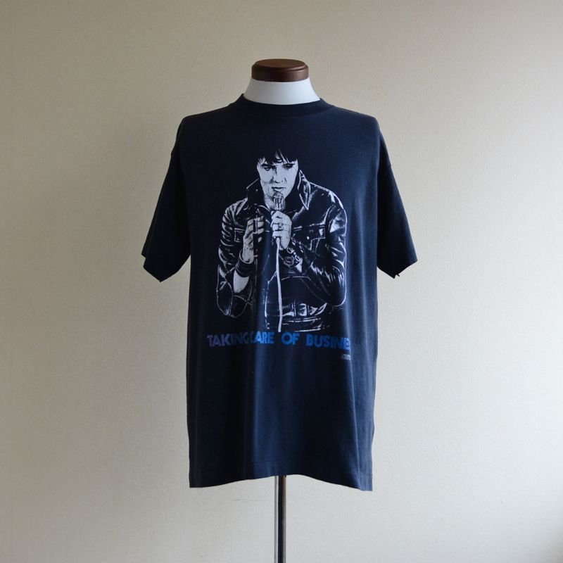 1980s ELVIS TAKING CARE OF BUSINESS Tシャツ 表記L - 古着屋HamburgCafe