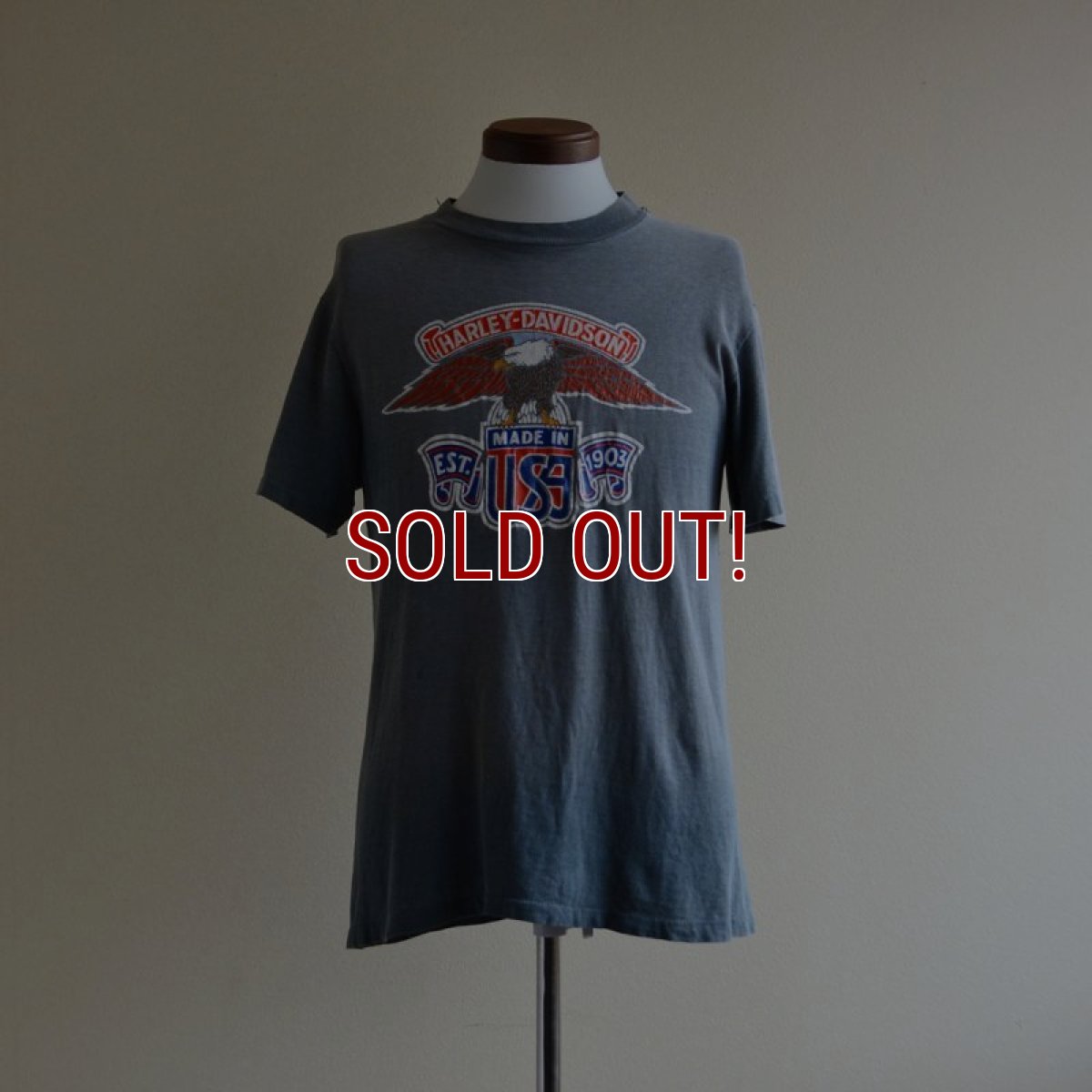 画像1: 1970s Harley-Davidson Tシャツ　 EAGLE ＆ No.1 LOGO　 表記M  (1)