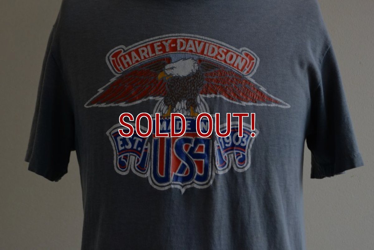 画像7: 1970s Harley-Davidson Tシャツ　 EAGLE ＆ No.1 LOGO　 表記M  (7)