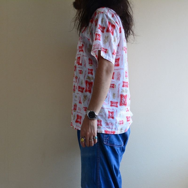 画像2: 1970s Miller Beer 総柄シャツ 表記L