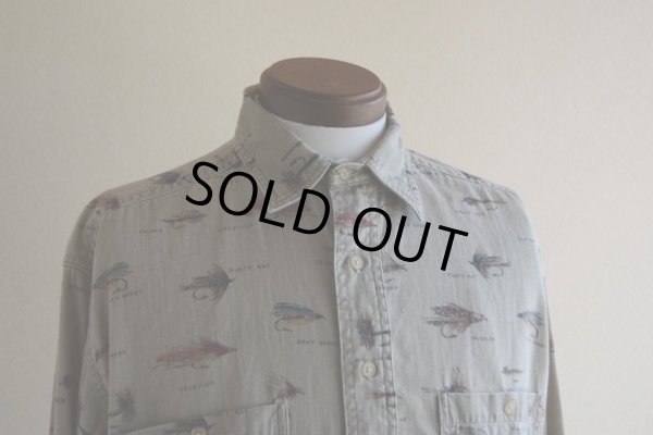 画像5: 1990s ORVIS フライ柄シャツ  表記M