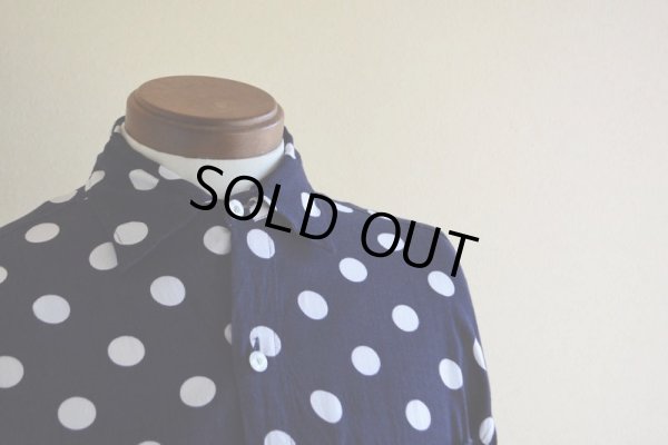 画像5: 1990s〜 ドット柄レーヨンシャツ　 実寸ML 