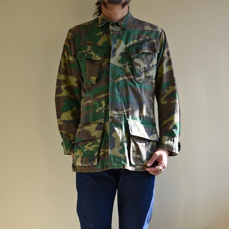 画像1: 1960s USMC ERDLカモ ジャングルファティーグジャケット/4th Type 表記SMALL-REGULAR