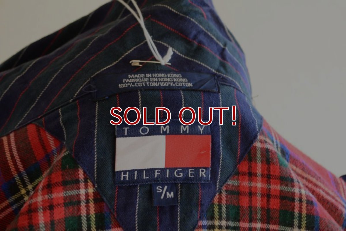 画像13: 1990s TOMMY HILFIGER フランネルガウン　 クレイジーパターン　 表記S/M  (13)