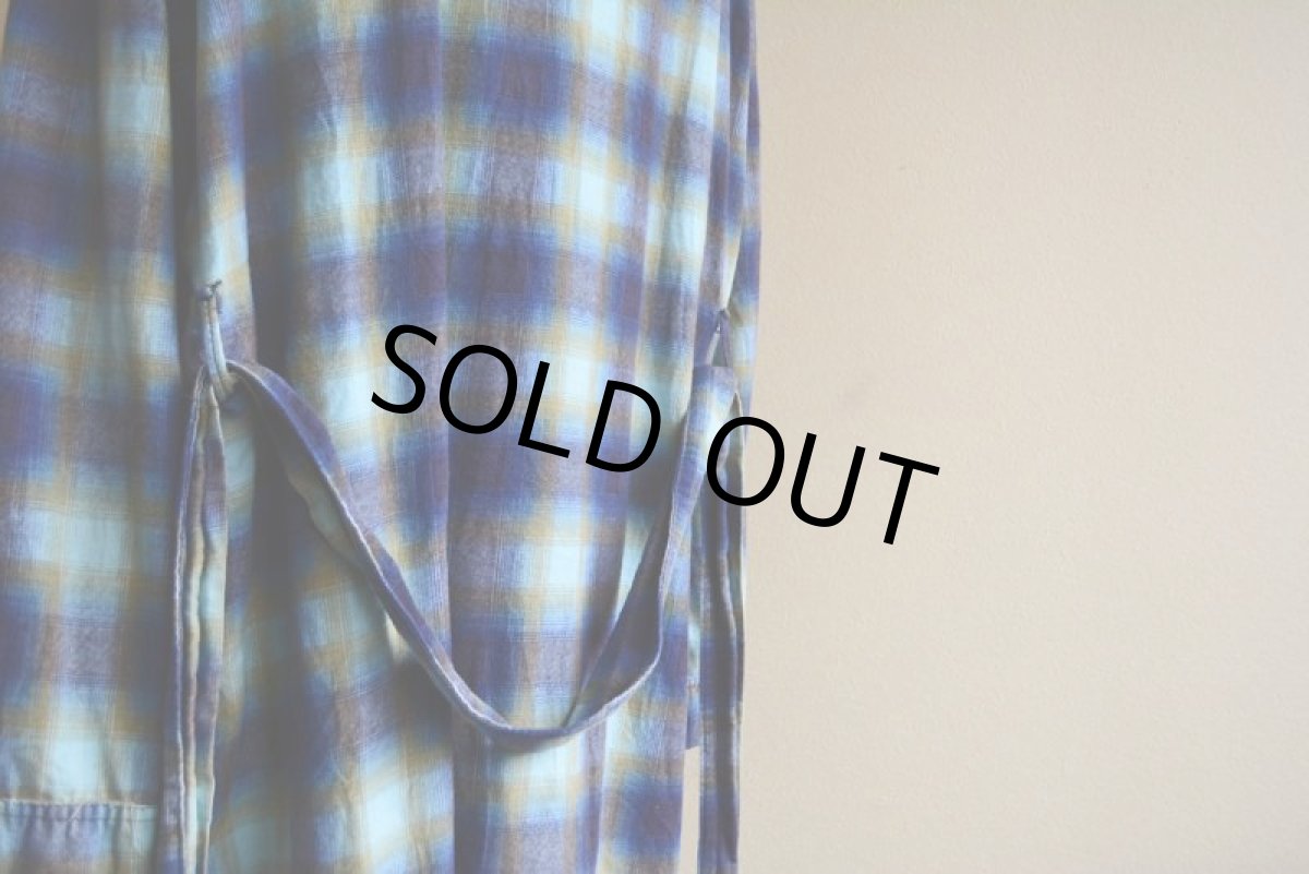 画像13: 1960s プリントネルガウン　 オンブレーチェック　 表記XL  (13)